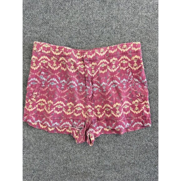 Free People Shorts Women's 4 Pink Multi Geometric Aztec Slash Pockets Boho - Picture 1 of 7